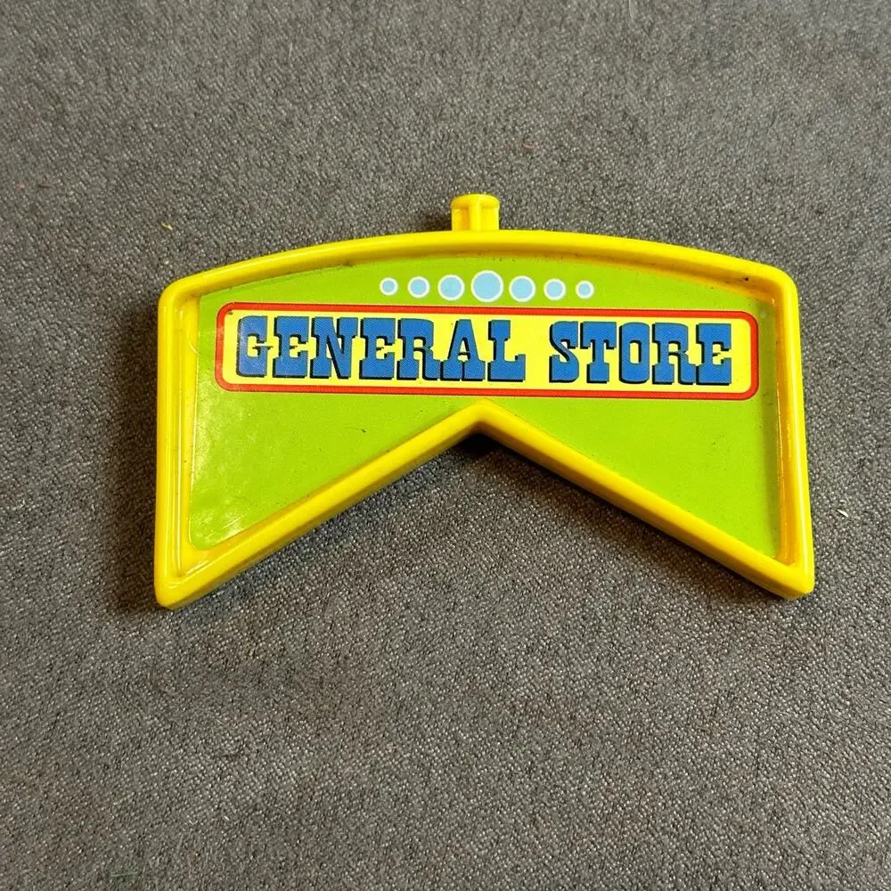 Lincoln Logs Vintage General Store Sign Yellow Plastic
